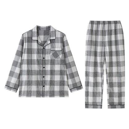 Plaid pattern matching pajamas, Couple Pajymas, Classic minimalist clothing, 100% cotton PJS