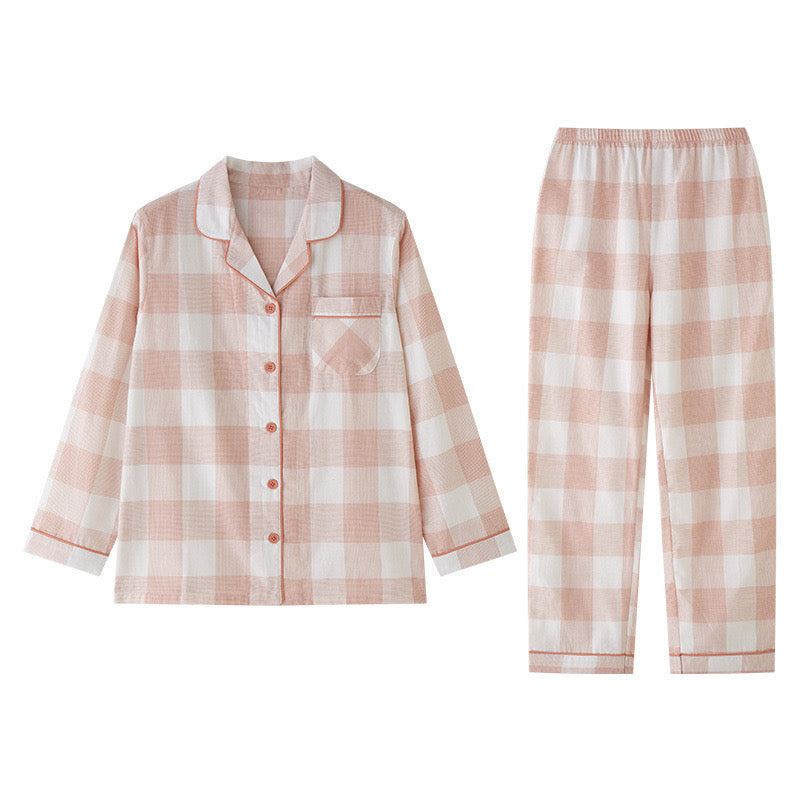 Plaid pattern matching pajamas, Couple Pajymas, Classic minimalist clothing, 100% cotton PJS
