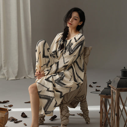 Cotton Boho Loungewear Maxi Dress