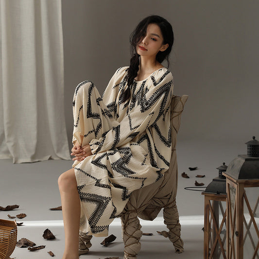 Cotton Boho Loungewear Maxi Dress
