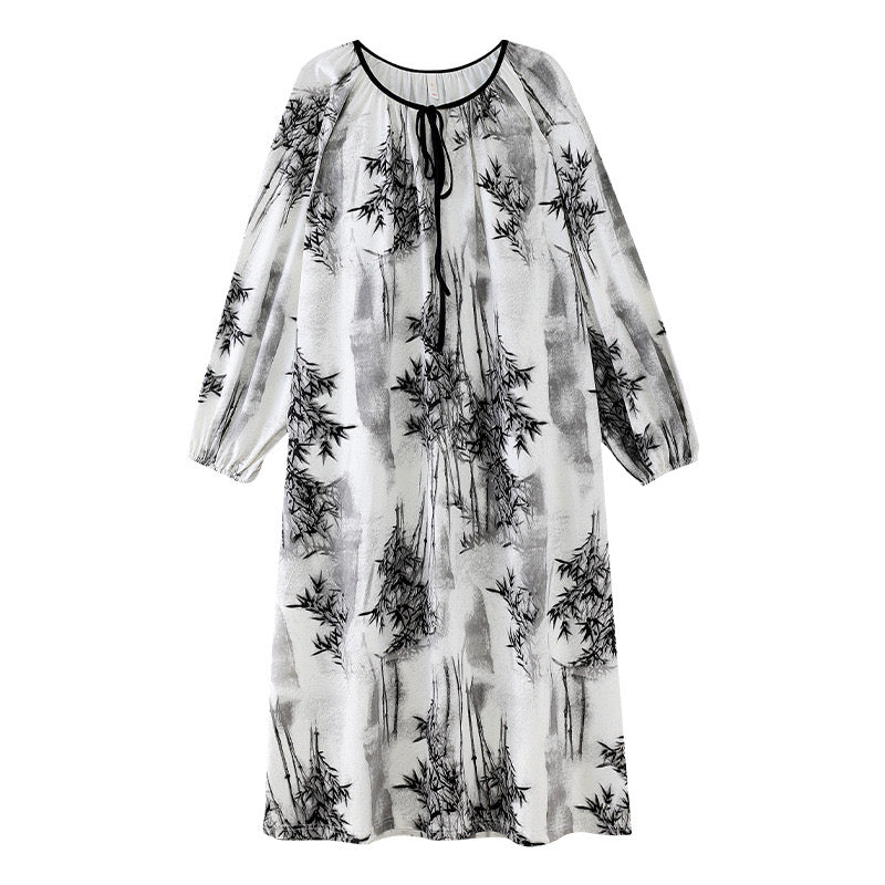 Artistic Boho Nightdress with Bamboo Print