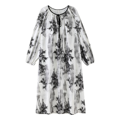 Artistic Boho Nightdress with Bamboo Print