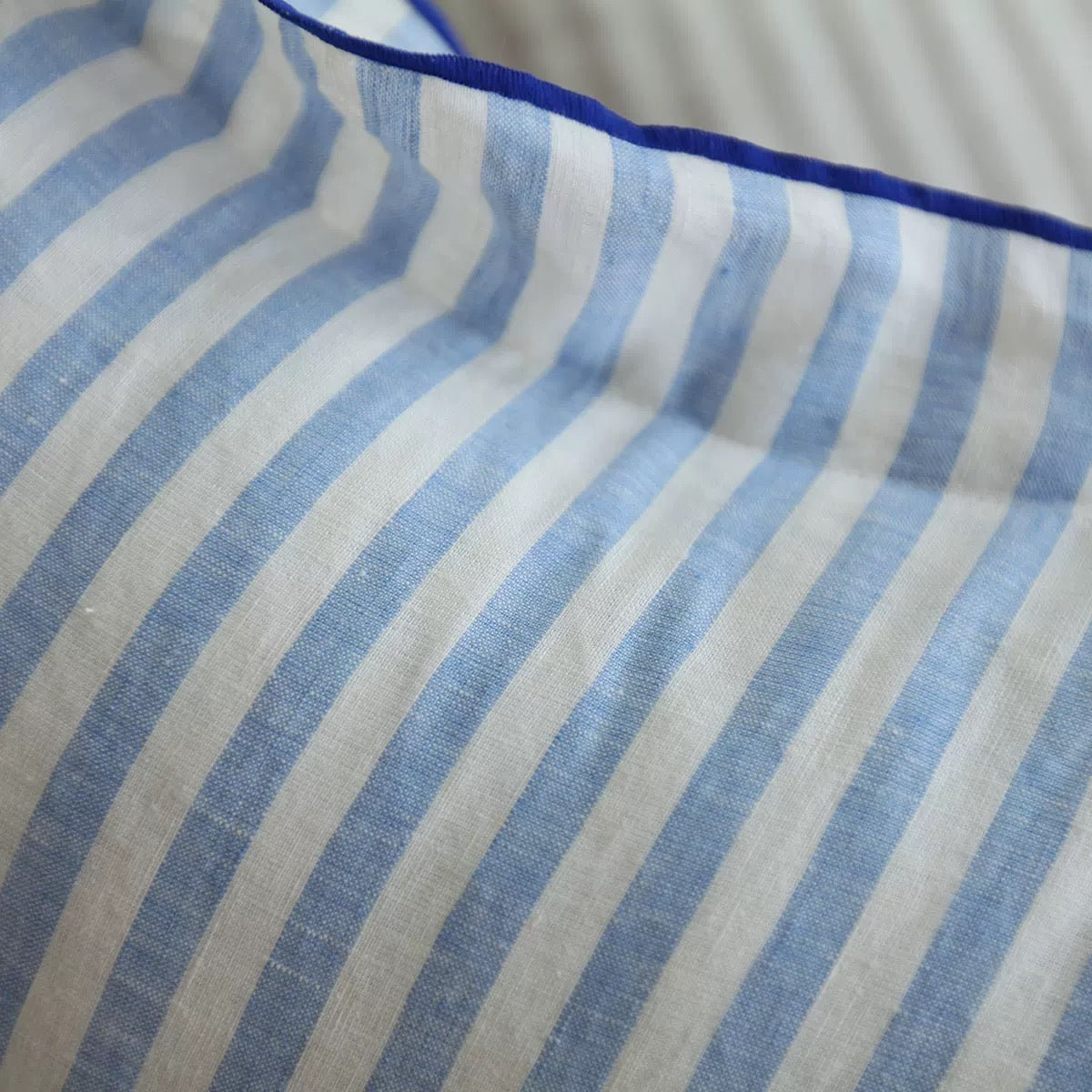 Striped Linen Pillow Cover with Contrast Piping detail view 7 from Etcozy
