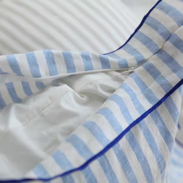 Striped Linen Pillow Cover with Contrast Piping detail view 8 from Etcozy