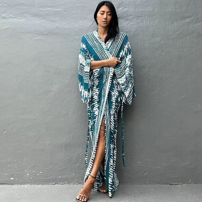 Boho Kimono Cover Up Women’s Long Beach Cardigan | Summer Swimwear Robe