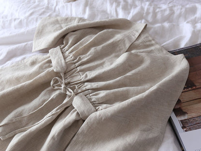 Pure Linen Oversized Dress for Women – Custom Size & Color, Summer Minimalist Outfit