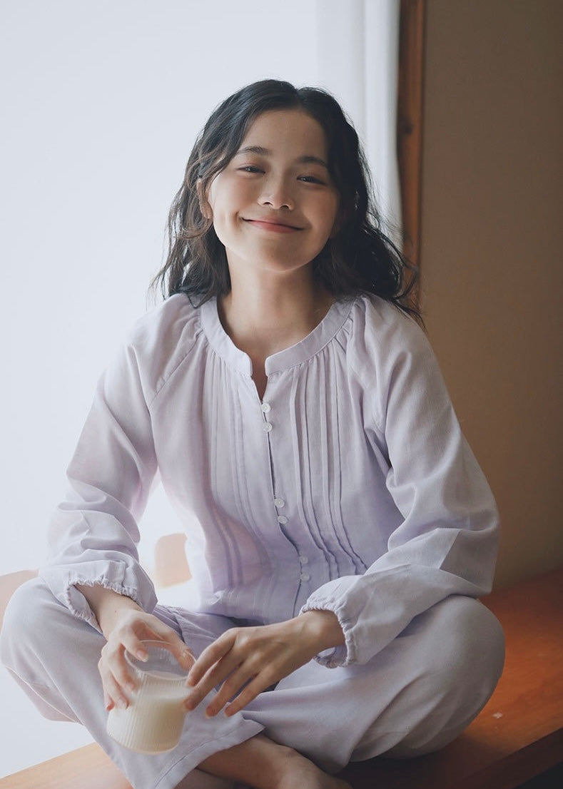 Women’s 100%  Cotton Pajamas Set – Breathable Double Gauze Sleepwear