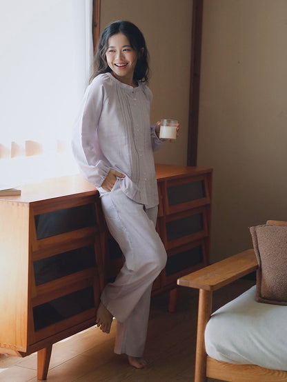 Women’s 100%  Cotton Pajamas Set – Breathable Double Gauze Sleepwear