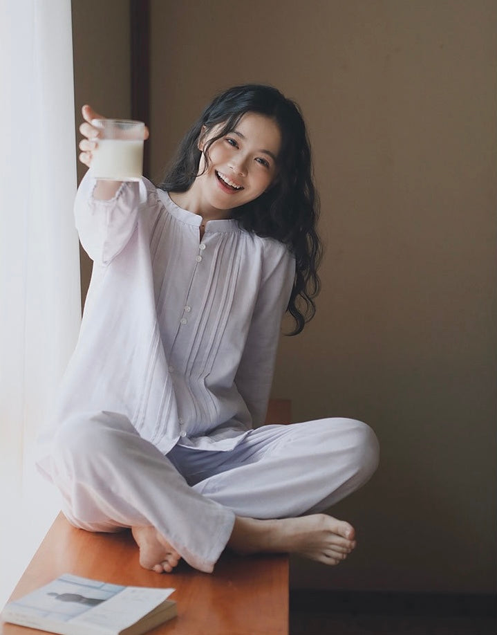 Women’s 100%  Cotton Pajamas Set – Breathable Double Gauze Sleepwear