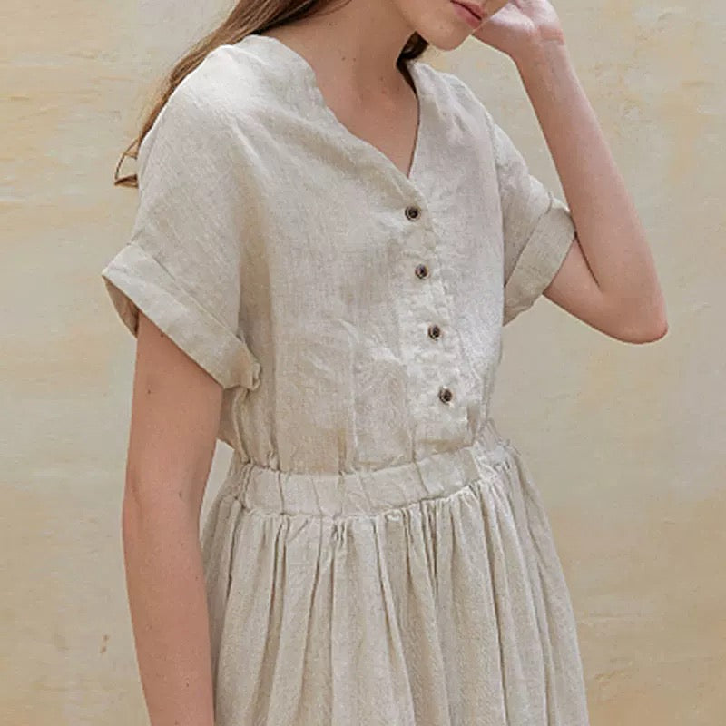 Handmade Pure Linen Maxi Dress – Minimalist, Natural & Custom Fit