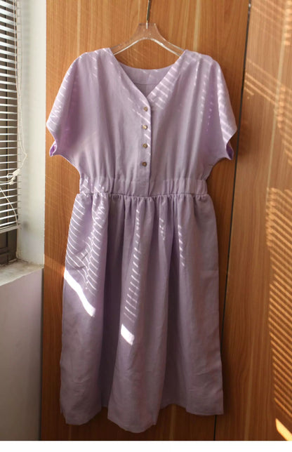 Handmade Linen Maxi Dress – Custom Color, Minimalist Slow Fashion Gift
