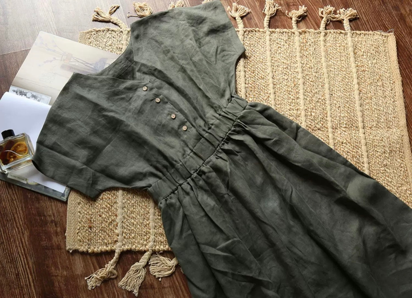 Handmade Linen Maxi Dress – Custom Color, Minimalist Slow Fashion Gift