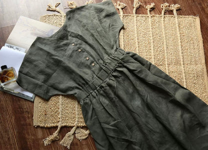 Handmade Linen Maxi Dress – Custom Color, Minimalist Slow Fashion Gift