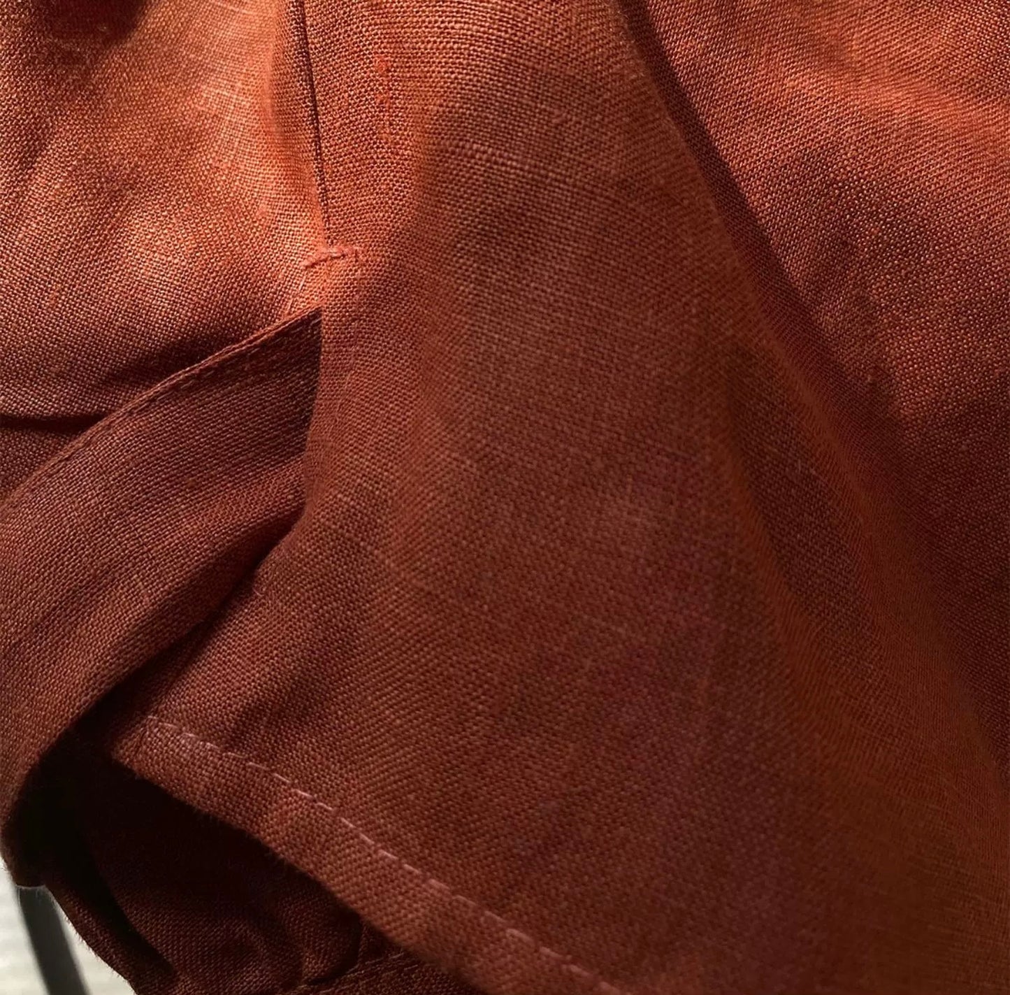 Custom Linen Wrap Blouse – Long Sleeve V-Neck, Made to Order