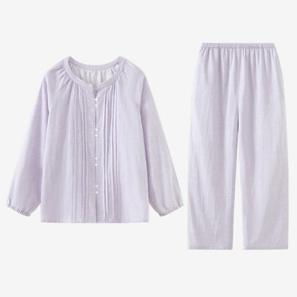 Women’s 100%  Cotton Pajamas Set – Breathable Double Gauze Sleepwear