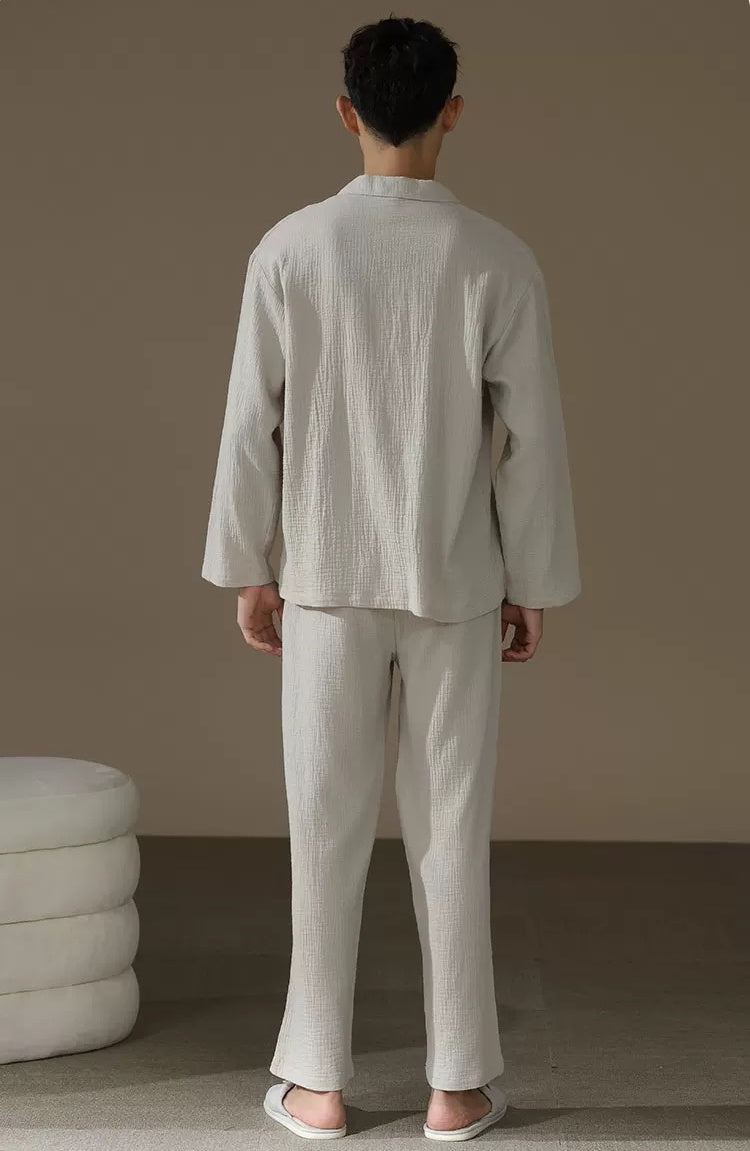 Men’s Cotton Loungewear Set – Breathable Pajamas with Pockets | Eco-Friendly Sleepwear