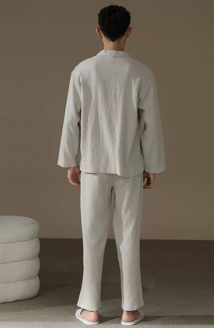 Men’s Cotton Loungewear Set – Breathable Pajamas with Pockets | Eco-Friendly Sleepwear