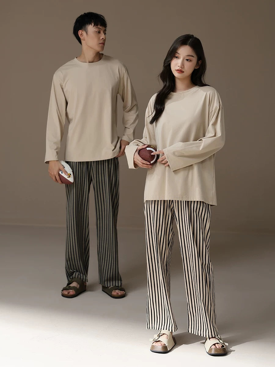 Cotton minimalist matching loungewear, Couple pyjama set,  Beach lounge for lovers, Valentine's Day Gift