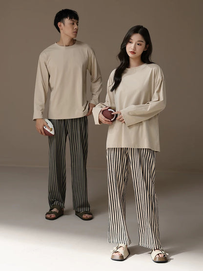 Cotton minimalist matching loungewear, Couple pyjama set,  Beach lounge for lovers, Valentine's Day Gift