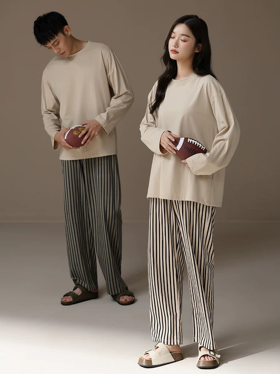 Cotton minimalist matching loungewear, Couple pyjama set,  Beach lounge for lovers, Valentine's Day Gift