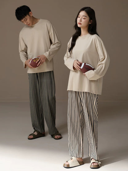 Cotton minimalist matching loungewear, Couple pyjama set,  Beach lounge for lovers, Valentine's Day Gift