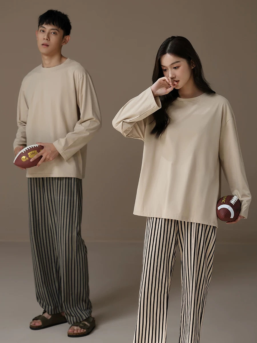 Cotton minimalist matching loungewear, Couple pyjama set,  Beach lounge for lovers, Valentine's Day Gift