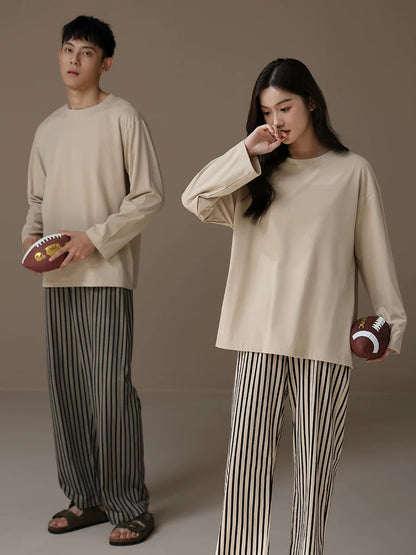 Cotton minimalist matching loungewear, Couple pyjama set,  Beach lounge for lovers, Valentine's Day Gift