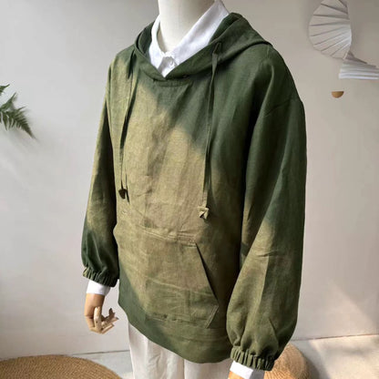 Unisex Linen Pullover Hoodie – Custom Size & Color, Breathable & Stylish