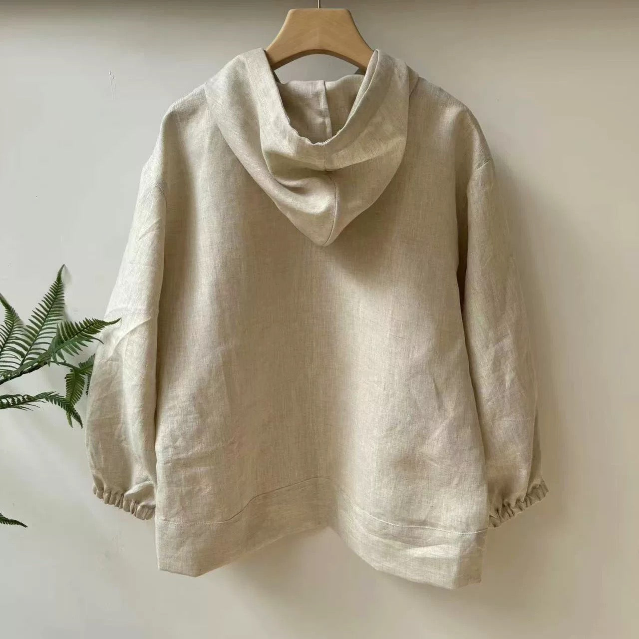 Unisex Linen Pullover Hoodie – Custom Size & Color, Breathable & Stylish