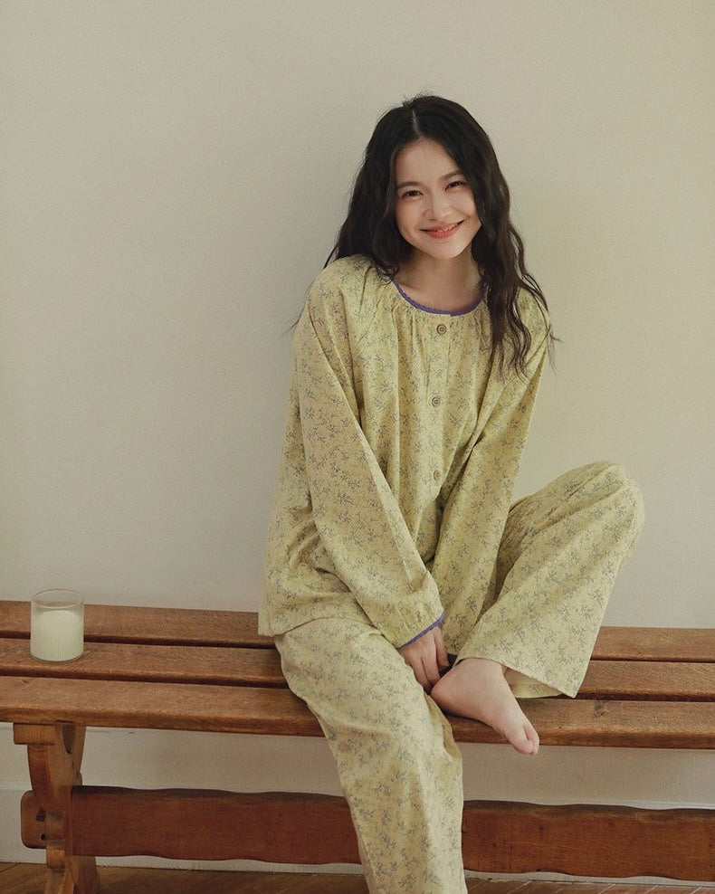 Vintage Floral Pajama Set for Women – Cottagecore Loungewear for Home & Gatherings