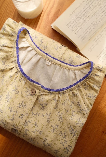Vintage Floral Pajama Set for Women – Cottagecore Loungewear for Home & Gatherings