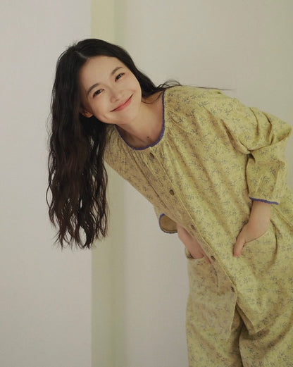 Vintage Floral Pajama Set for Women – Cottagecore Loungewear for Home & Gatherings