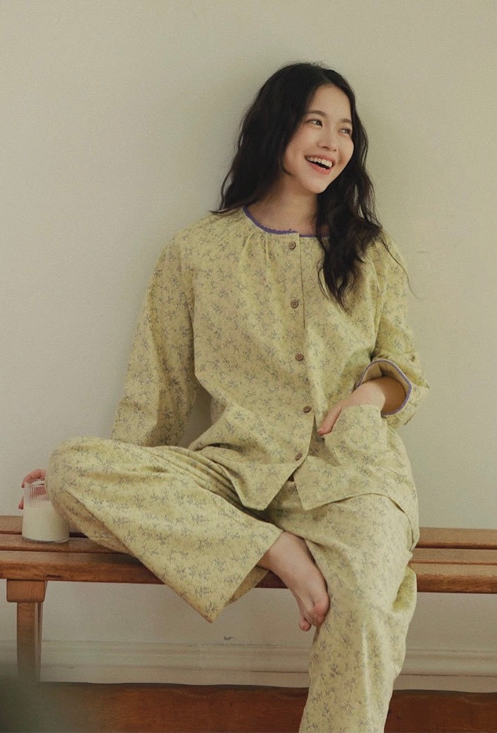 Vintage Floral Pajama Set for Women – Cottagecore Loungewear for Home & Gatherings