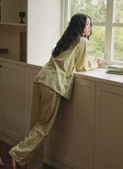 Vintage Floral Pajama Set for Women – Cottagecore Loungewear for Home & Gatherings
