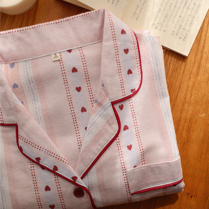 Pink Heart Pajama Set for Women – Cozy Cotton Lounge & Sleepwear