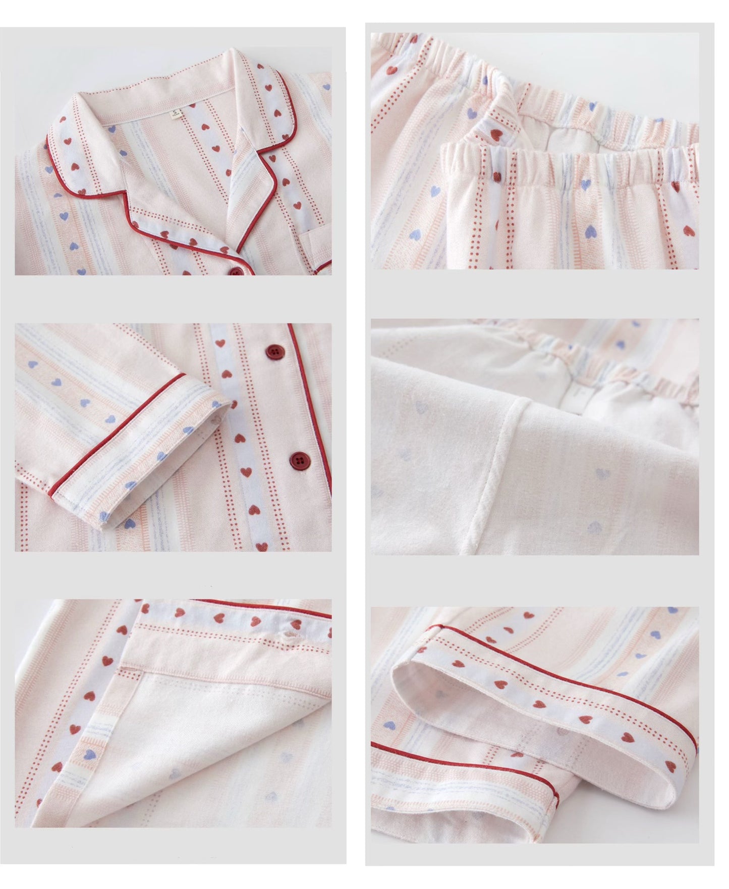 Pink Heart Pajama Set for Women – Cozy Cotton Lounge & Sleepwear