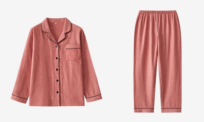 Brushed Cotton Couple Pajama Set – Cozy Matching His & Hers Winter Loungewear