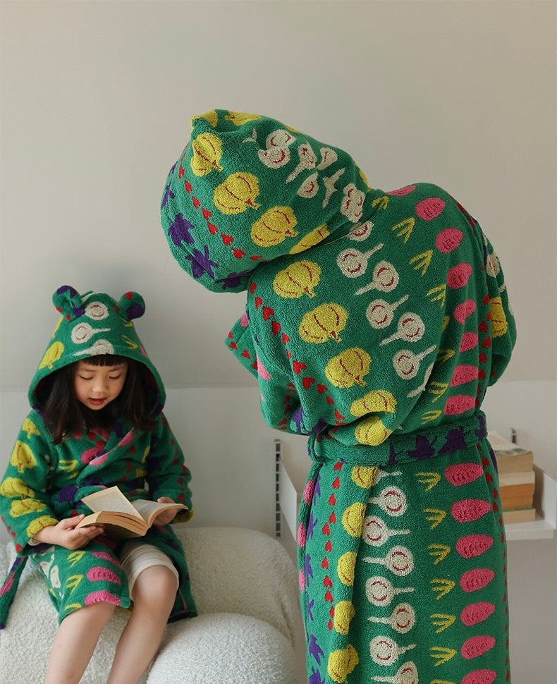 Matching Family Bathrobe – Soft Absorbent Hooded Robe for Mommy and Me