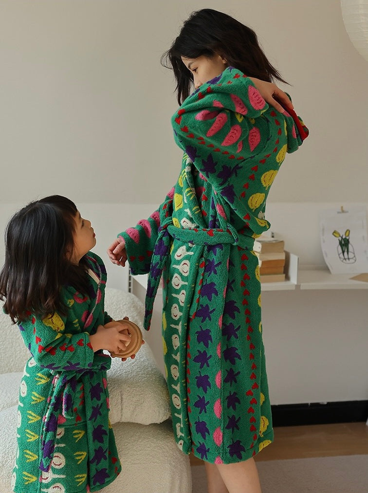 Matching Family Bathrobe – Soft Absorbent Hooded Robe for Mommy and Me