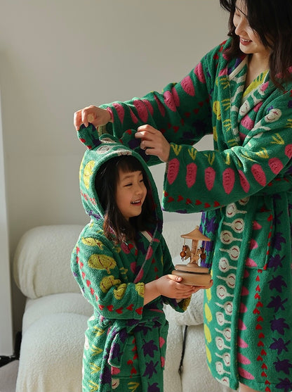 Matching Family Bathrobe – Soft Absorbent Hooded Robe for Mommy and Me