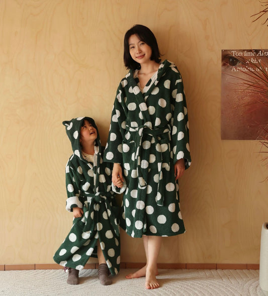 Matching Family Bathrobes – Long-Staple Cotton Hooded Robe for Parent & Child