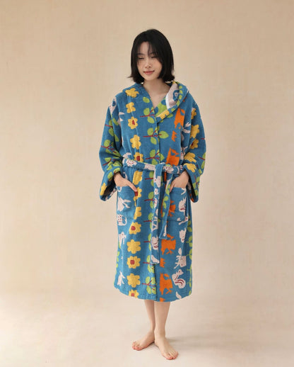 Matching Parent-Child Cotton Bathrobe | Cozy Hooded Family Robes