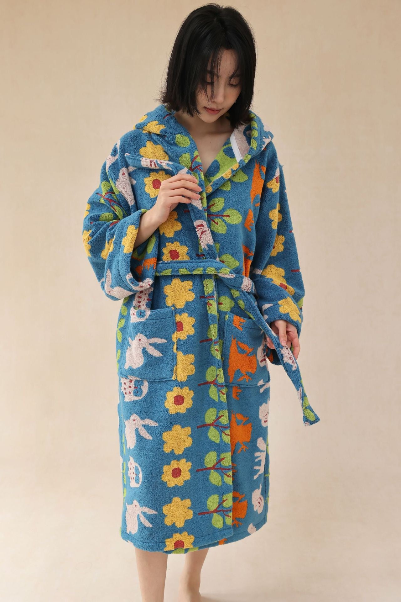 Matching Parent-Child Cotton Bathrobe | Cozy Hooded Family Robes