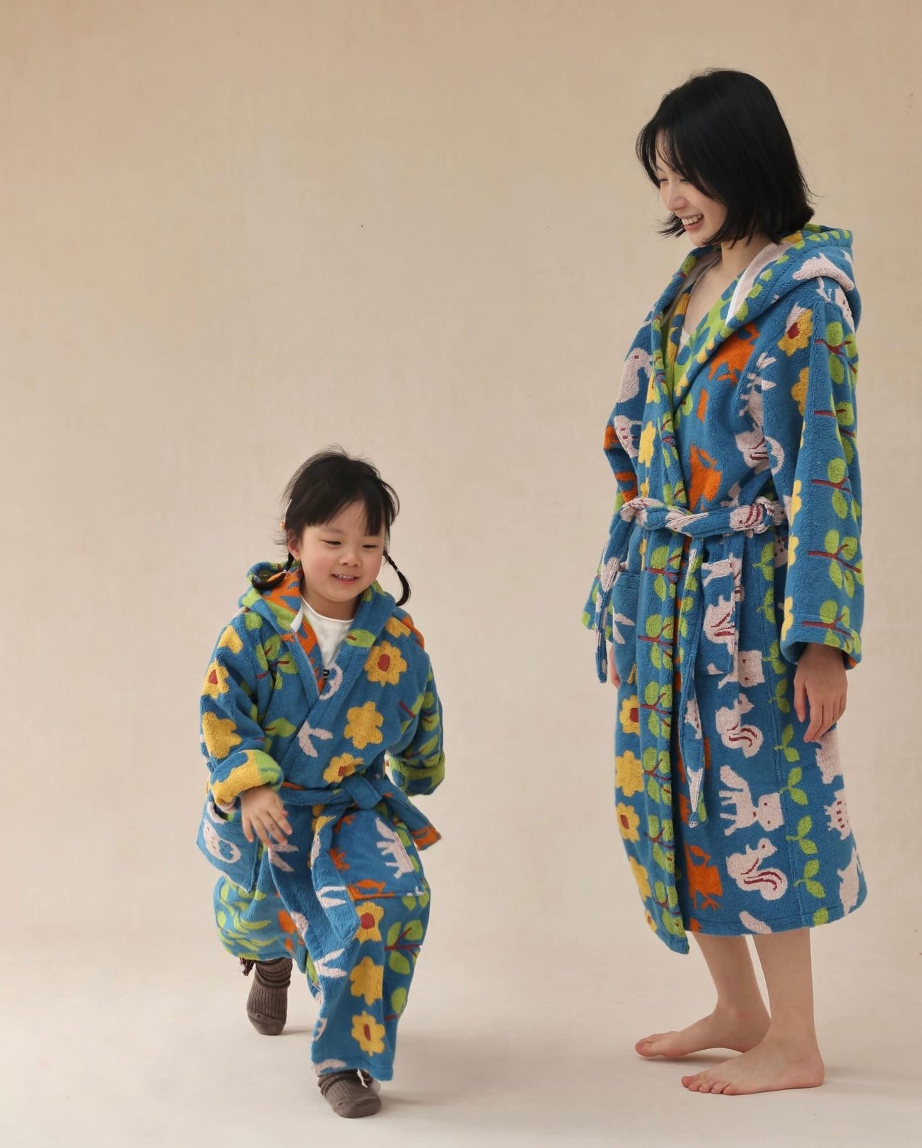 Matching Parent-Child Cotton Bathrobe | Cozy Hooded Family Robes