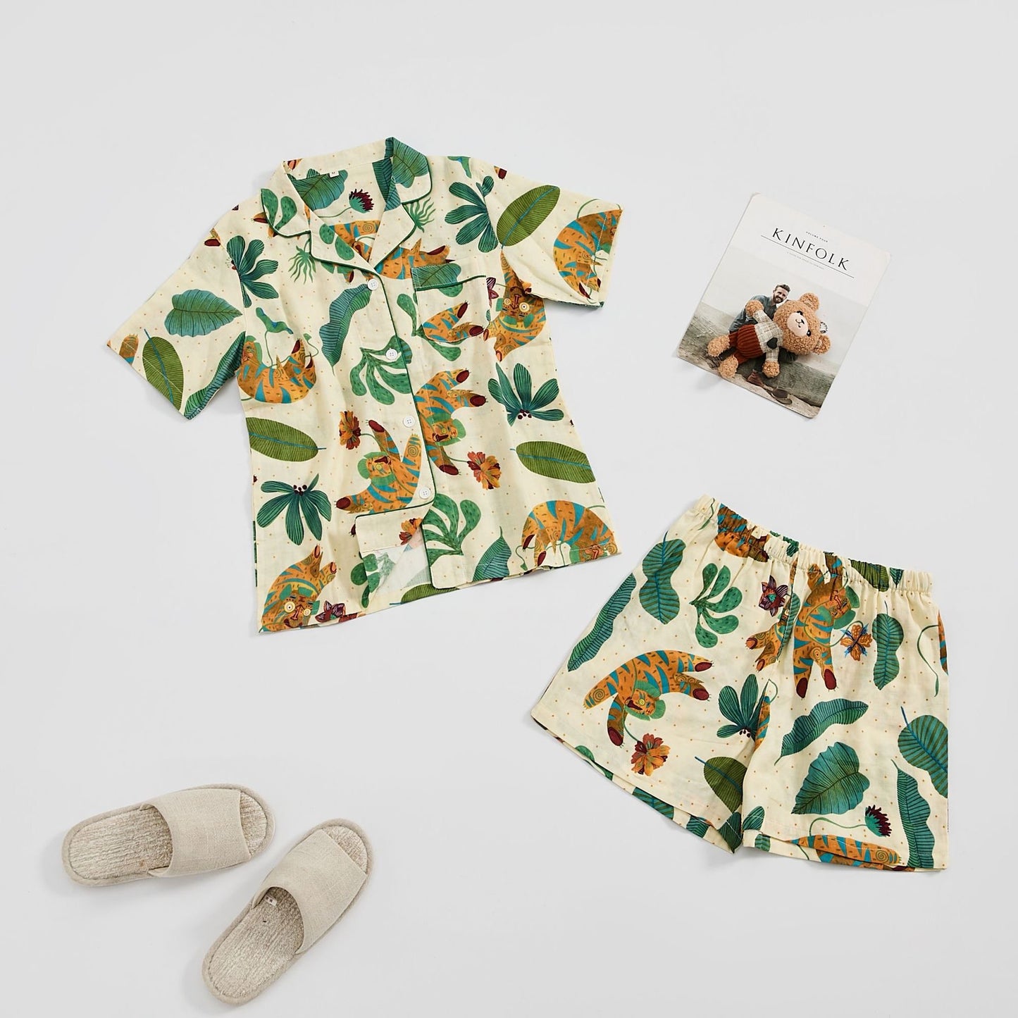 Forest Wilderness Print Pajama Set, Cozy Lounging