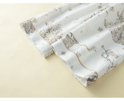 Starry Night Women's Pajama Set: Cozy Beige Loungewear