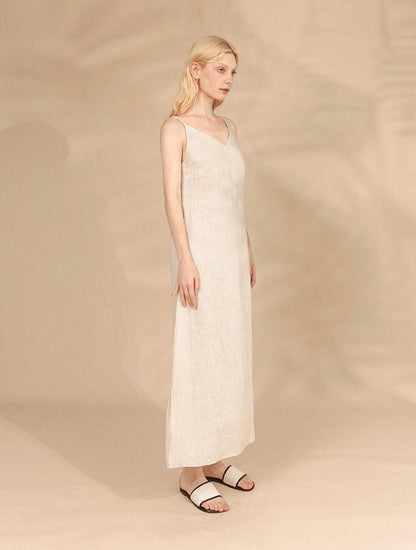 Linen maxi dress, Linen slip dress, Customized size and color