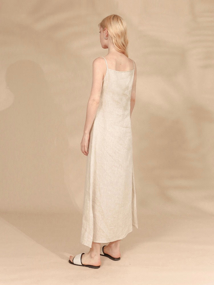 Linen maxi dress, Linen slip dress, Customized size and color