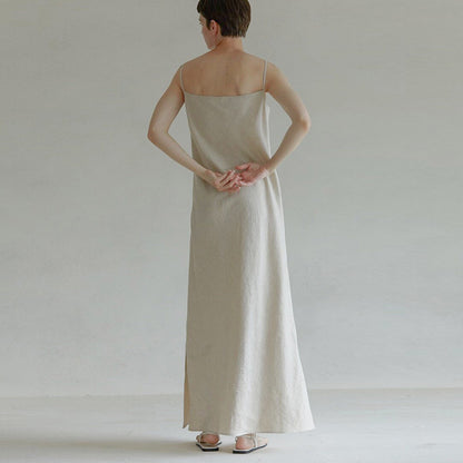 Linen maxi dress, Linen slip dress, Customized size and color