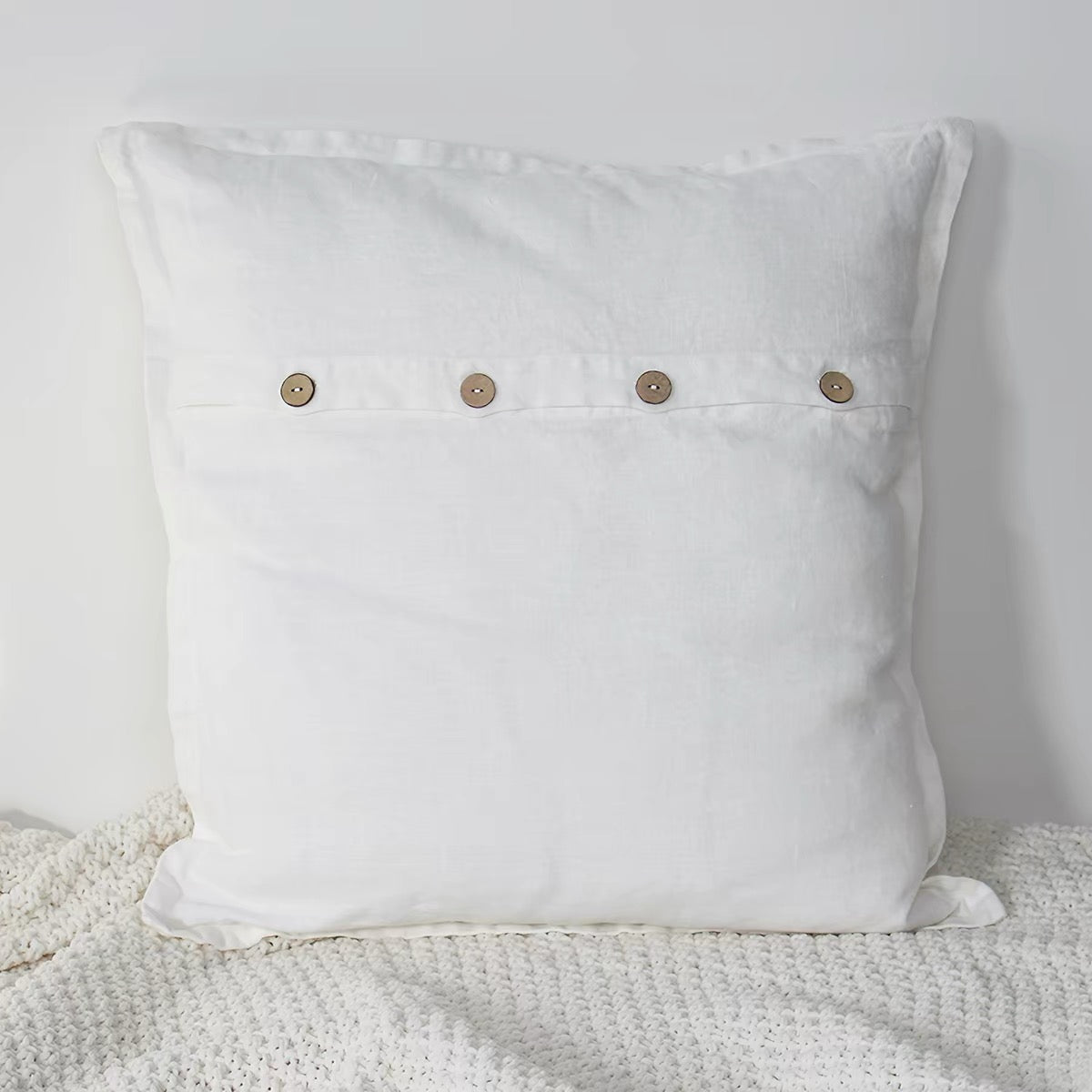 Linen Cushion Cover with Button Detail, Custom Colors